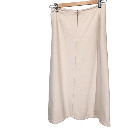 Style Nanda Skirt Women's Small Midi Beige Terry Cloth Lined Timeless - Picture 10 of 10